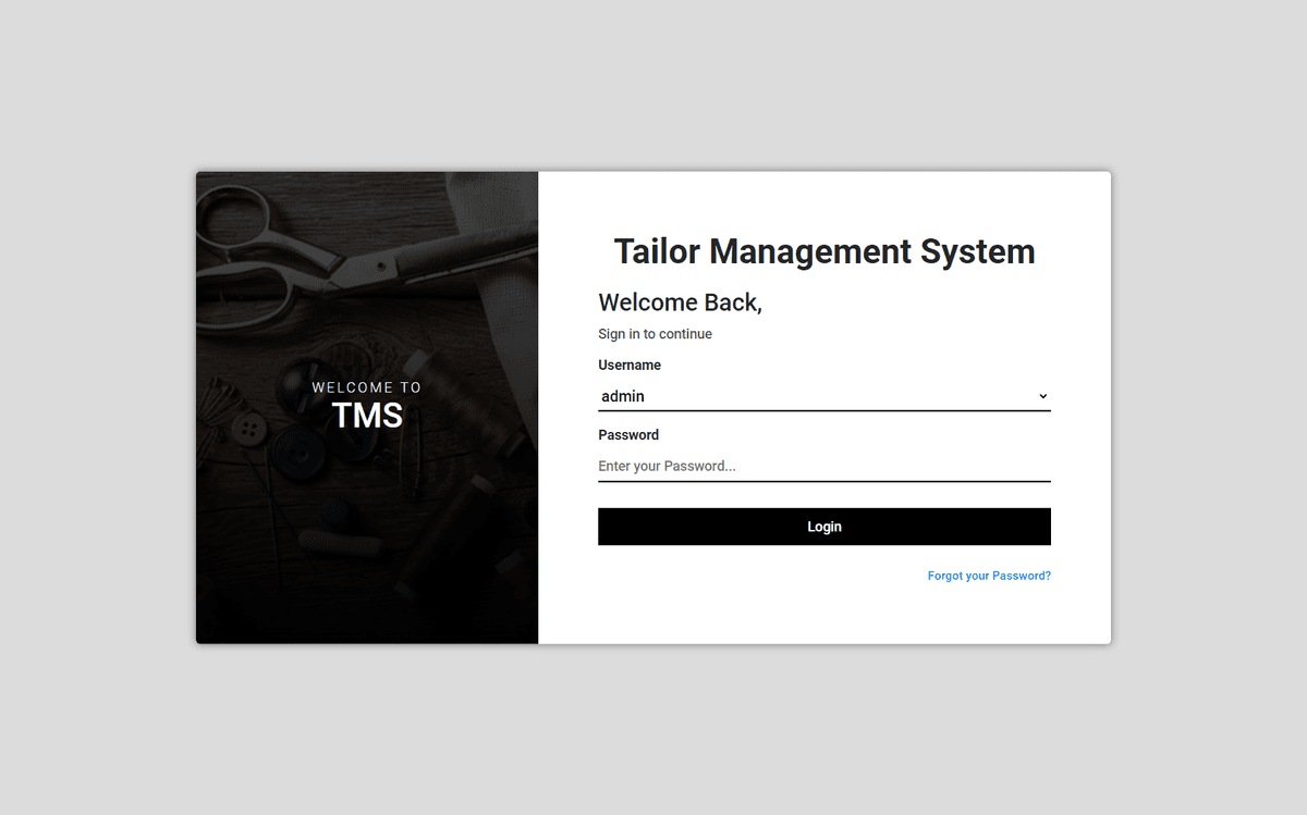 Web based Tailor System
